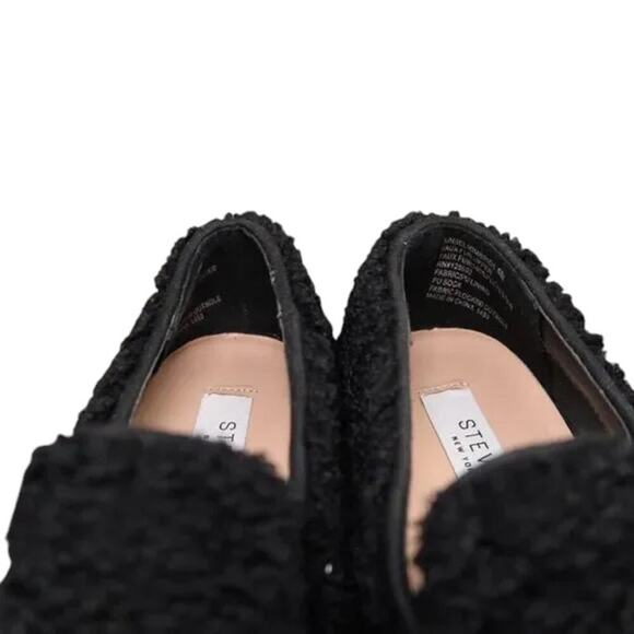 Steven Shoes Womens 6 Sneakers Casual Slip On Skimmer Faux Fur Black Fashion NY - Picture 13 of 16